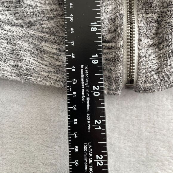 Express Sweater Womens Extra Small Heather Grey Cropped Full Zip Mock Neck* - Picture 13 of 13